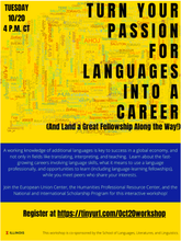 Turn Your Passion for Languages flyer